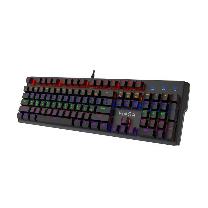 Клавиатура Vinga KBGM160 LED Outemu Blue USB Black (KBGM160 Black) изображение 2