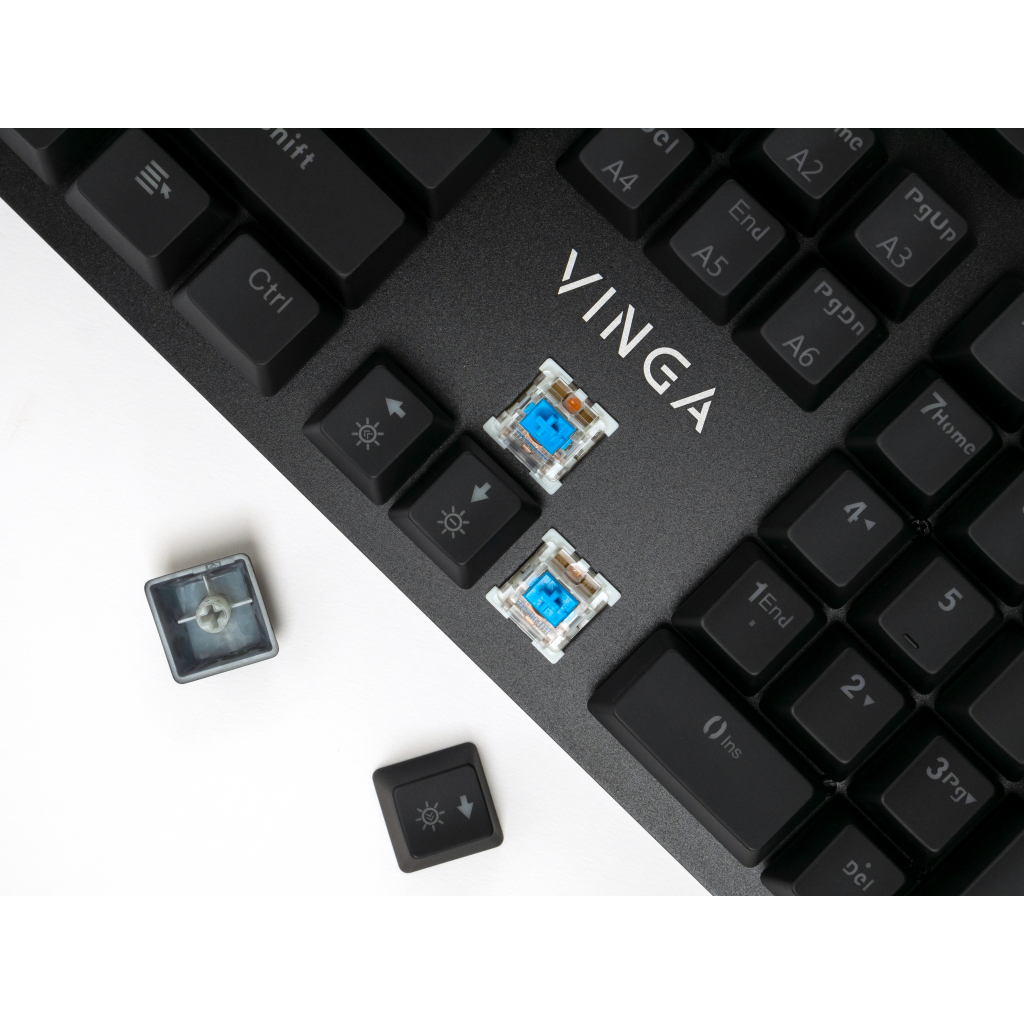 Клавіатура Vinga KBGM160 LED Outemu Blue USB Black (KBGM160 Black) зображення 9