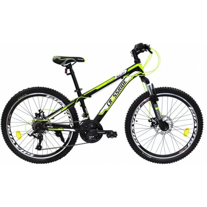 Велосипед Crossride Bullet 24" рама-14" St Black/Green (0262-140-1)