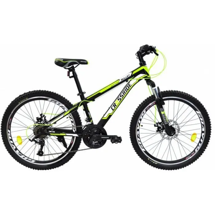 Велосипед Crossride Bullet 24" рама-14" St Black/Green (0262-140-1)