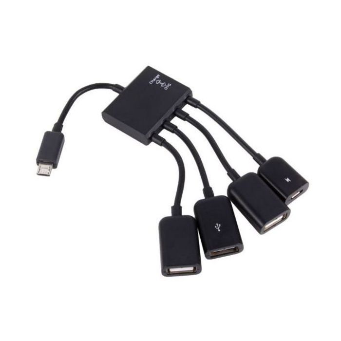 Концентратор Lapara LA-MicroUSB-OTG-HUB black зображення 2