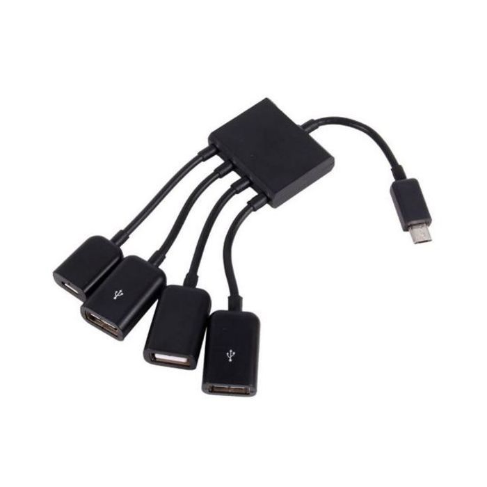 Концентратор Lapara LA-MicroUSB-OTG-HUB black зображення 3