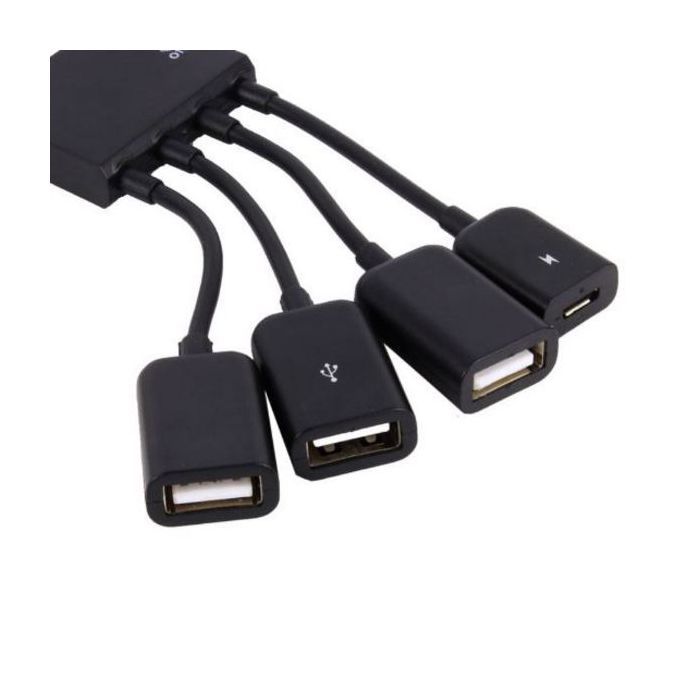 Концентратор Lapara LA-MicroUSB-OTG-HUB black зображення 4