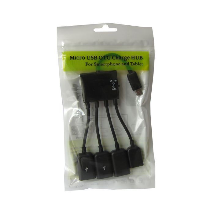Концентратор Lapara LA-MicroUSB-OTG-HUB black зображення 9