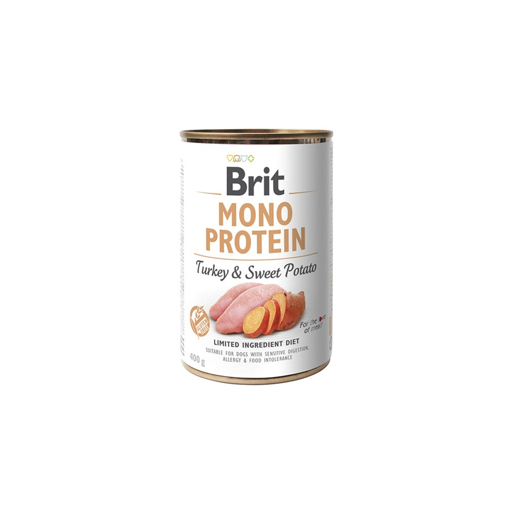 Консервы для собак Brit Mono Protein с индейкой и бататом 400 г (8595602529759)