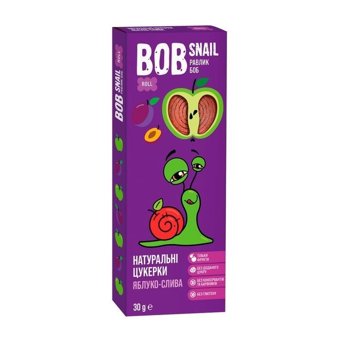 Конфета Bob Snail Улитка Боб Яблочно-Слива 30 г (4820162520279)
