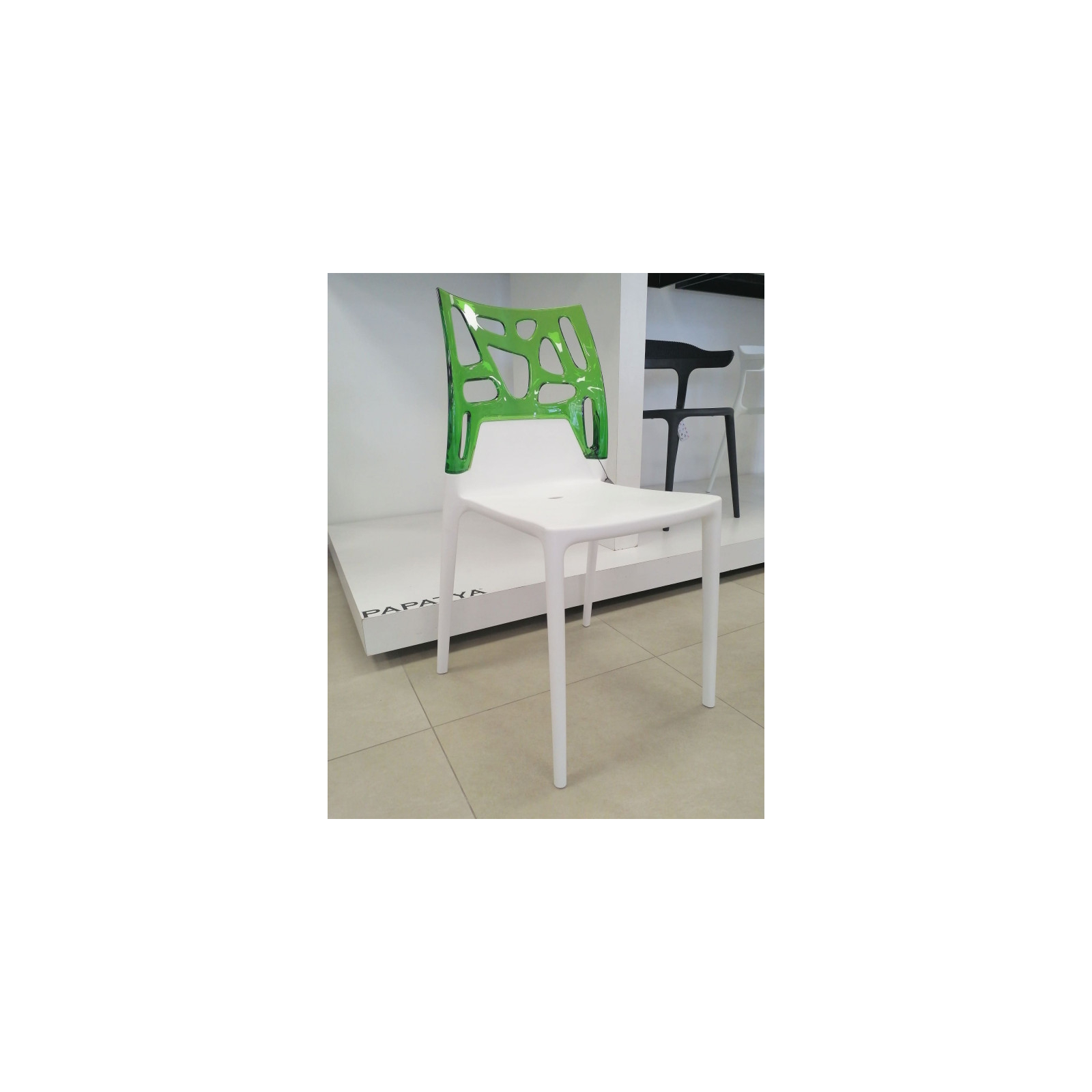 Кухонный стул PAPATYA ЭГО-РОК, сиденье белое, верх прозрачно-зеленый (2525) изображение 2