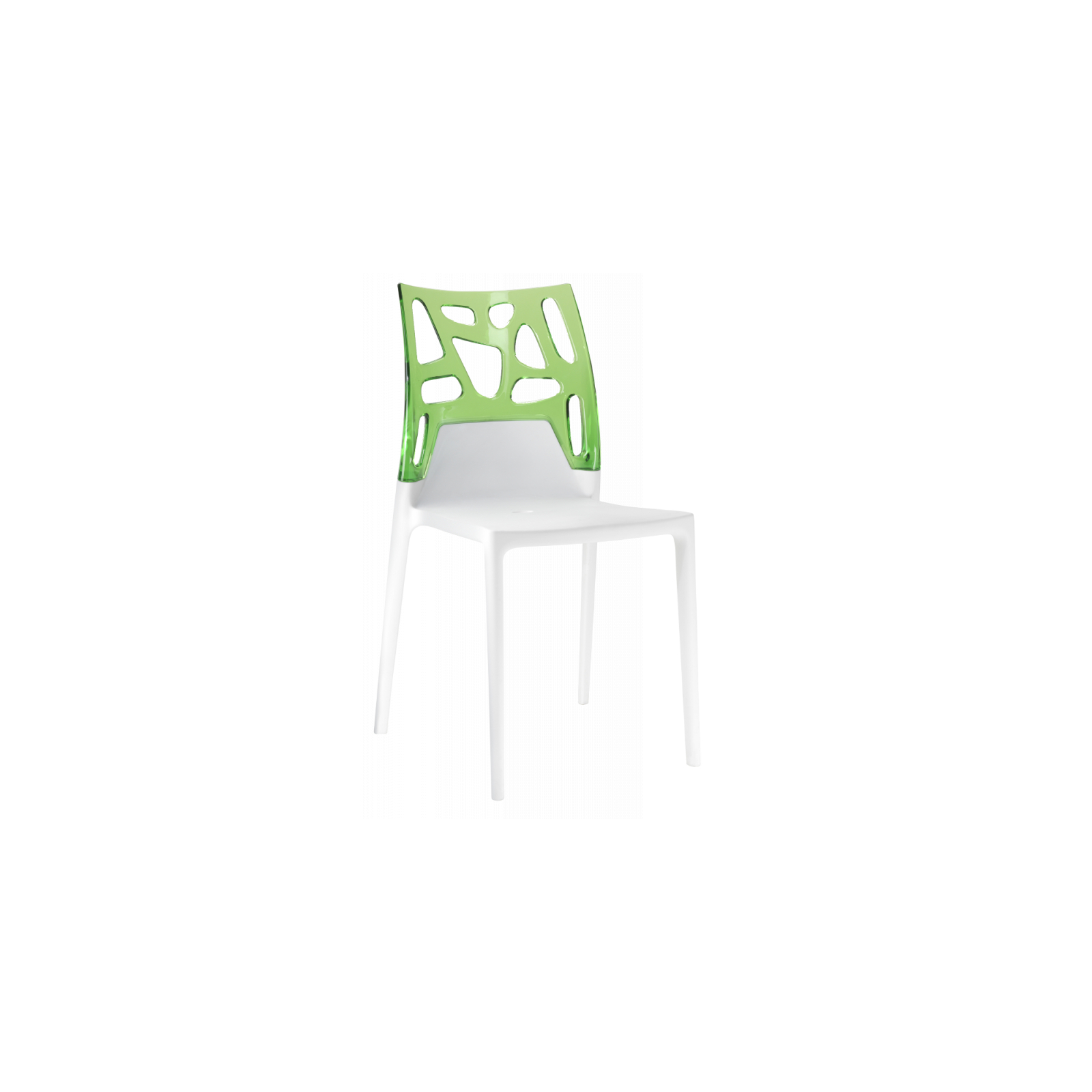 Кухонный стул PAPATYA ЭГО-РОК, сиденье белое, верх прозрачно-зеленый (2525)