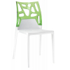 Кухонний стілець PAPATYA ЕГО-РОК, сидіння біле, верх прозоро-зелений (2525)