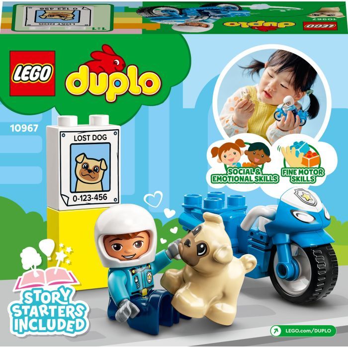 Конструктор LEGO DUPLO Town Поліцейський мотоцикл 5 деталей (10967) зображення 10