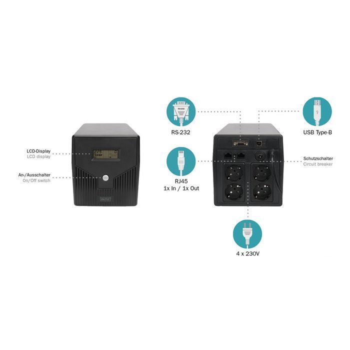 Пристрій безперебійного живлення Digitus 1000VA DN-170074 (DN-170074) зображення 4