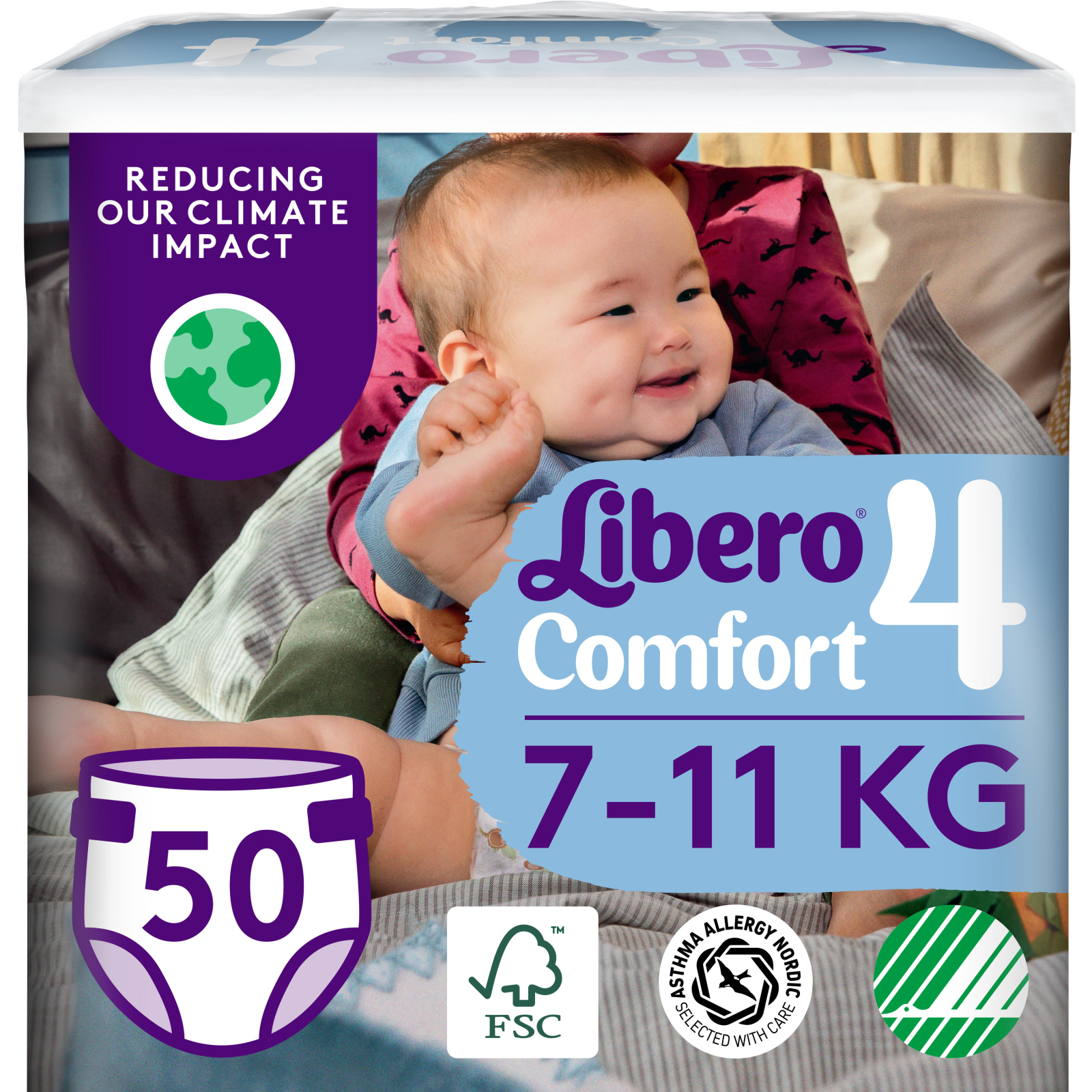 Подгузники Libero Comfort Размер 4 (7-11 кг) 80 шт (7322541756820)