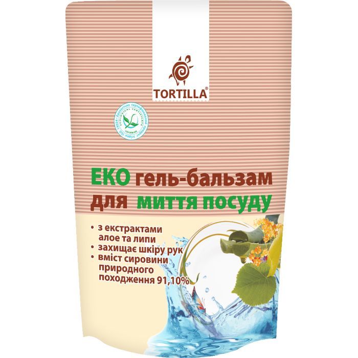 Средство для ручного мытья посуды Tortilla Эко гель-бальзам запаска 500 мл (4820178061421)
