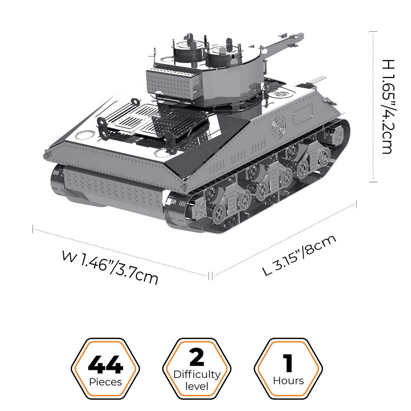 Конструктор Metal Time коллекционная модель M4 Sherman (MT070) изображение 2