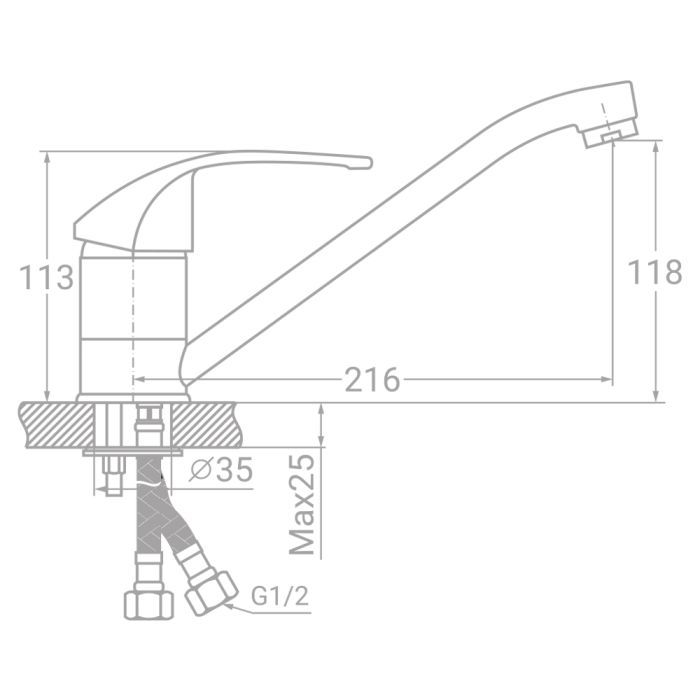 Смеситель TAU SL-2B243C (9840130) изображение 2