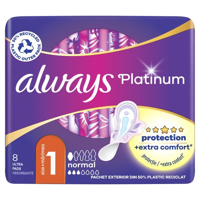 Гигиенические прокладки Always Platinum Normal (Размер 1) 16 шт. (8001090444912) изображение 2
