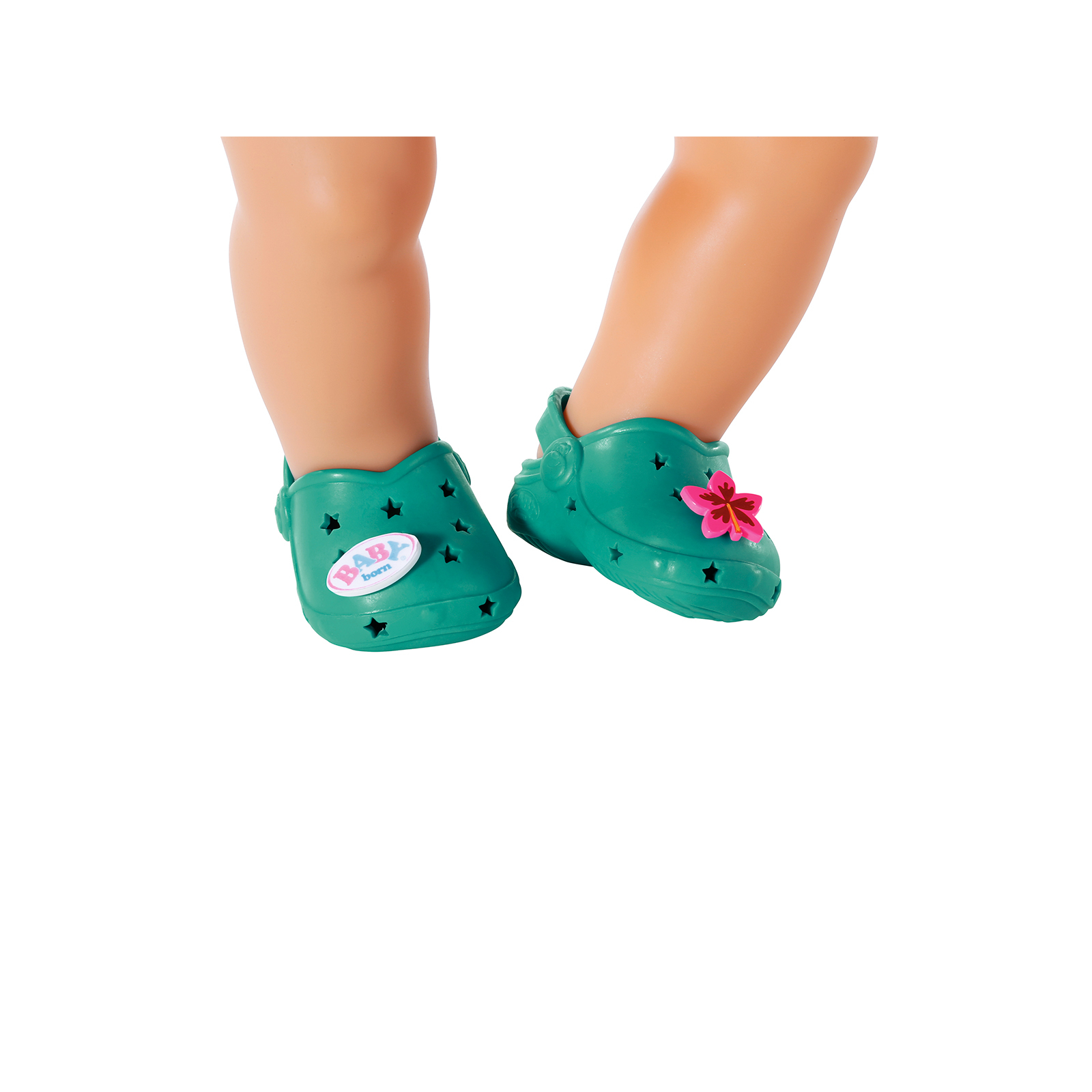 Аксессуар к кукле Zapf Обувь для куклы Baby Born - Cандалии с значками (зеленые) (831809-1) изображение 2