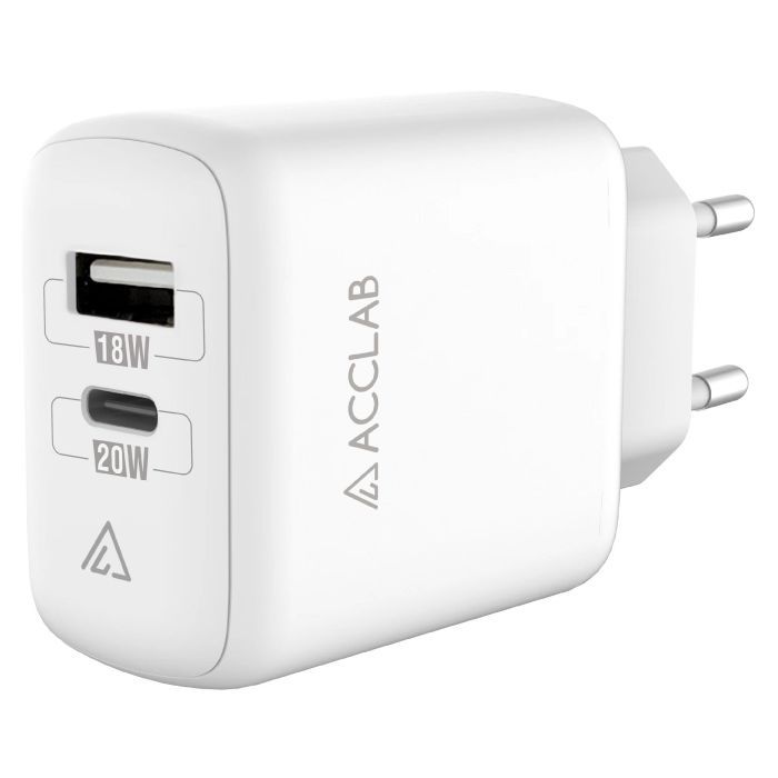 Зарядний пристрій ACCLAB AL-TC220 (1xUSB, 1xType-C) (1283126556494)