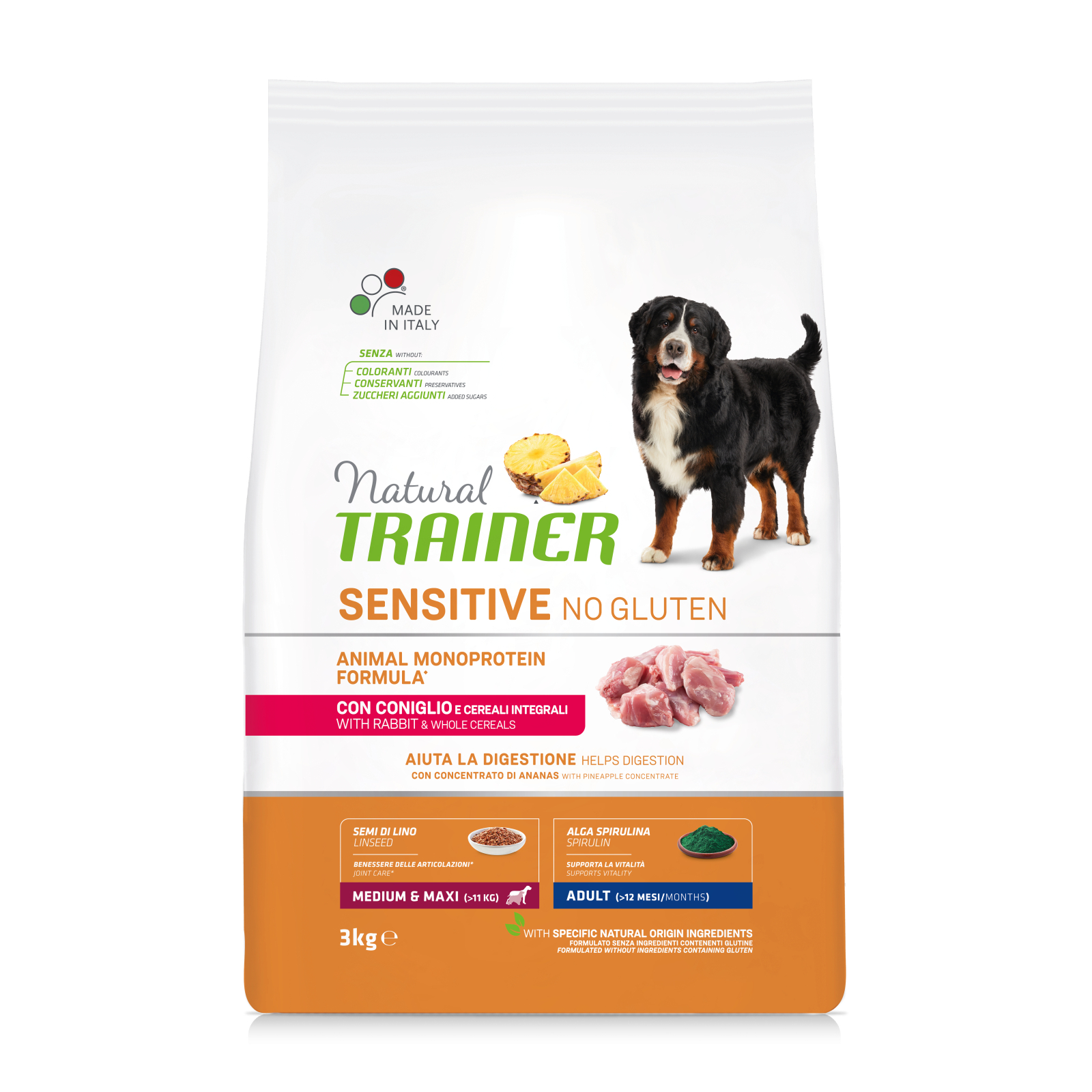 Сухой корм для собак Trainer Natural Dog Sensitive gluten free with Rabbit 3 кг (8059149428192)