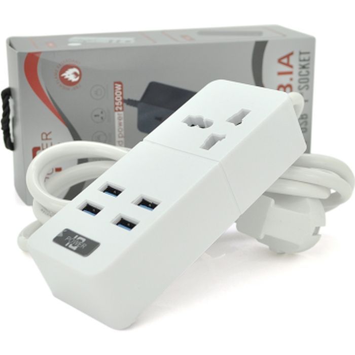 Сетевой фильтр питания Voltronic TВ-Т06, 1роз, 4*USB White (ТВ-Т06-White) изображение 2