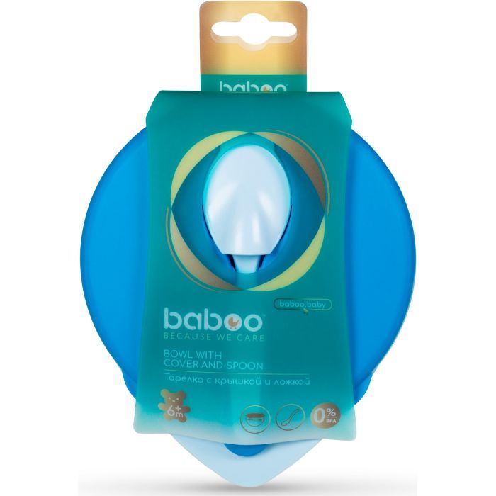 Тарілка дитяча Baboo з кришкою та ложечкою, від 6 місяців (рожева) (9-027) зображення 4