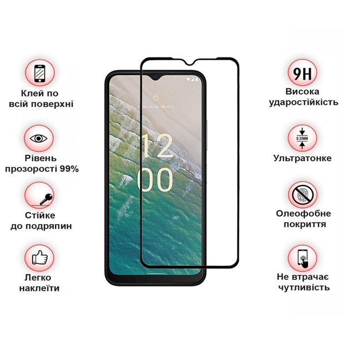 Стекло защитное BeCover Nokia C32 Black (709739) изображение 4