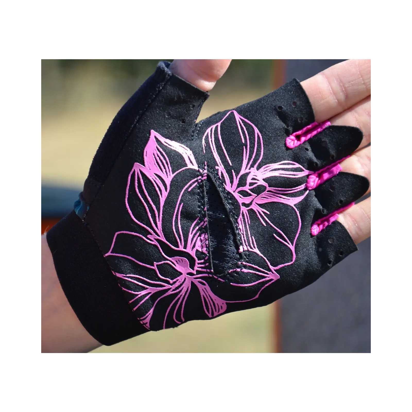 Рукавички для фітнесу MadMax MFG-770 Flower Power Gloves Black/Pink M (MFG-770_M) зображення 6