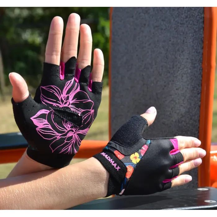 Перчатки для фитнеса MadMax MFG-770 Flower Power Gloves Black/Pink M (MFG-770_M) изображение 7