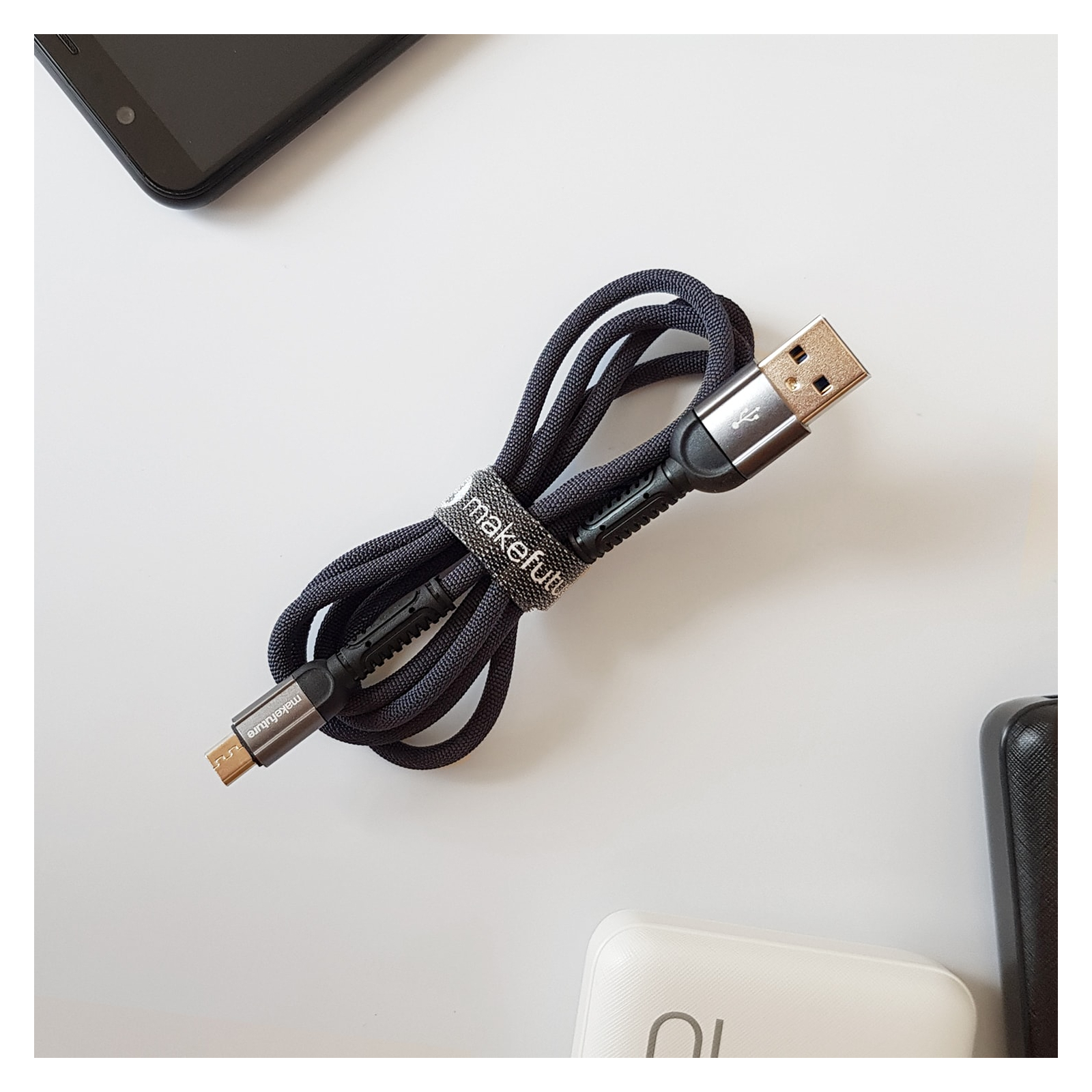 Дата кабель USB 2.0 AM to Micro 5P 1.0m 2.4A Denim Grey MAKE (MCB-MD3GR) зображення 2