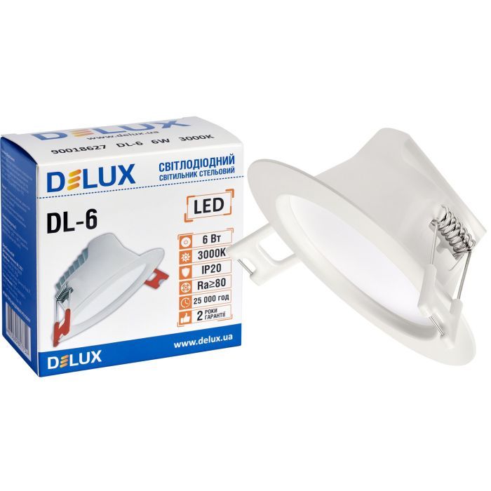 Світильник Delux DL-6 3000К 6Вт 480лм 230В D100мм (90018627) зображення 3