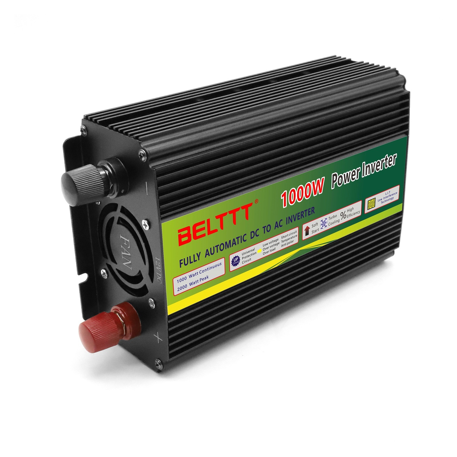 Автомобільний інвертор Belttt 1000 Вт ( 2000 пікова ) від 12 В до змінного струму 220 В 50 Гц модифікована синусоїда (BEM1000AU) зображення 2