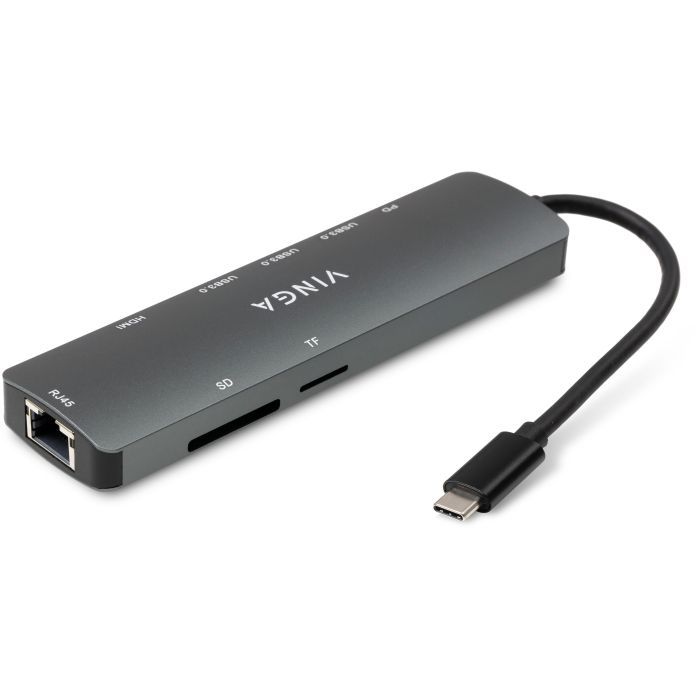 Концентратор Vinga USB-C 3.1 to HDMI+RJ45_1Gbps+3xUSB3.0+SD/TF+PD100W (VHYC8) изображение 3