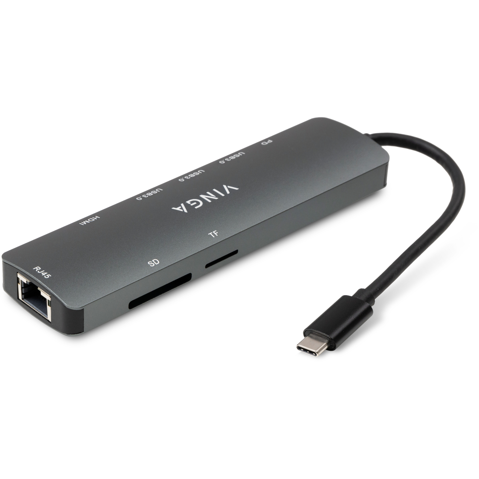 Концентратор Vinga USB-C 3.1 to HDMI+RJ45_1Gbps+3xUSB3.0+SD/TF+PD100W (VHYC8) зображення 3