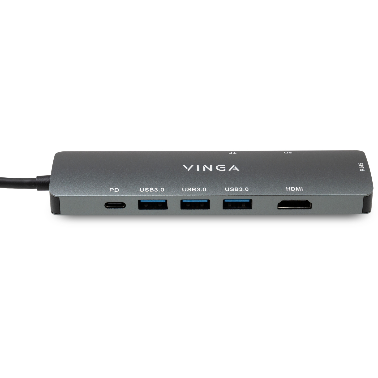 Концентратор Vinga USB-C 3.1 to HDMI+RJ45_1Gbps+3xUSB3.0+SD/TF+PD100W (VHYC8) изображение 5