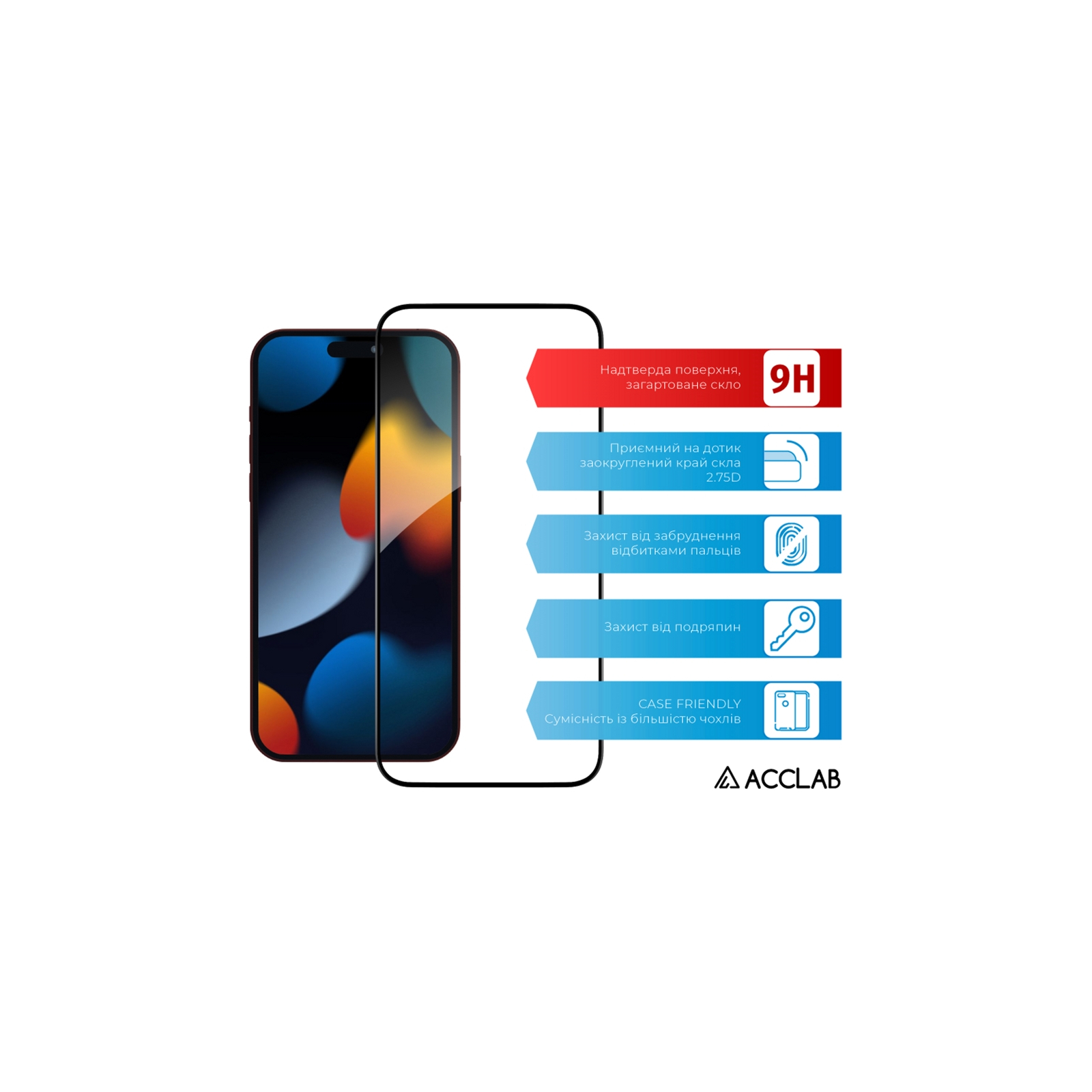 Стекло защитное ACCLAB Full Glue Apple iPhone 15 Pro Max (1283126575402) изображение 3