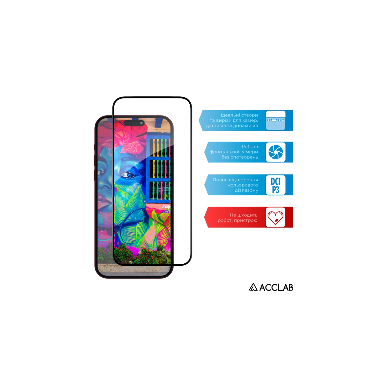 Стекло защитное ACCLAB Full Glue Apple iPhone 15 Pro Max (1283126575402) изображение 5