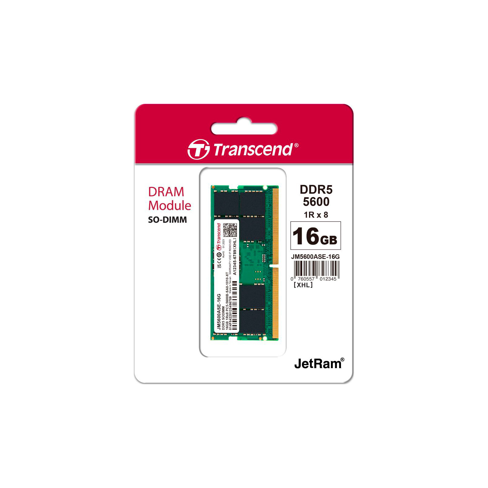 Модуль памяти для ноутбука SoDIMM DDR5 32GB 5600 MHz JetRam Transcend (JM5600ASE-32G) изображение 2