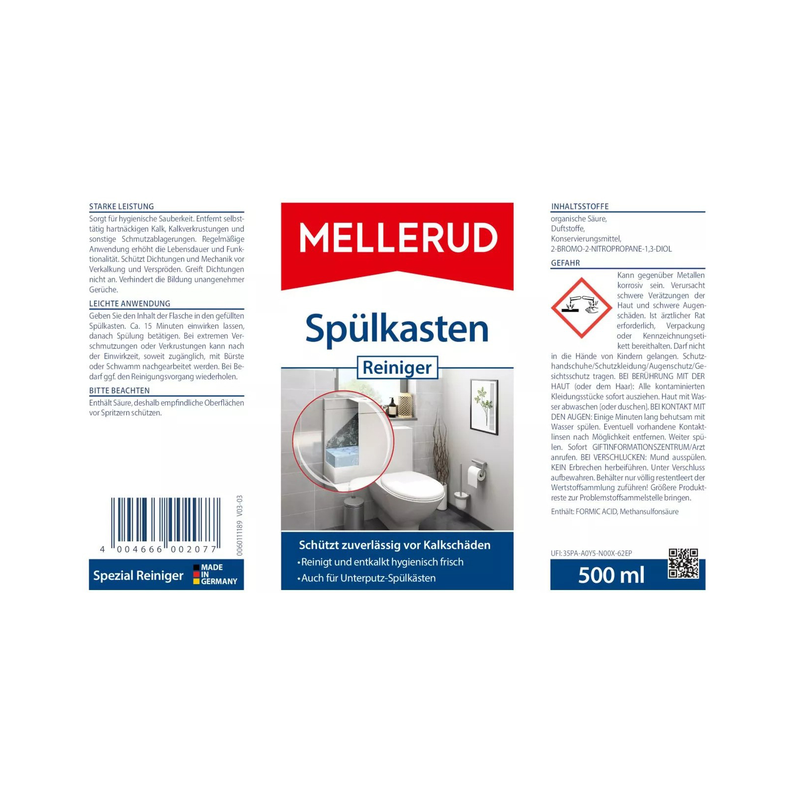 Жидкость для чистки ванн Mellerud Для чистки инсталляций и смывного бачка 500 мл (4004666002077) изображение 5