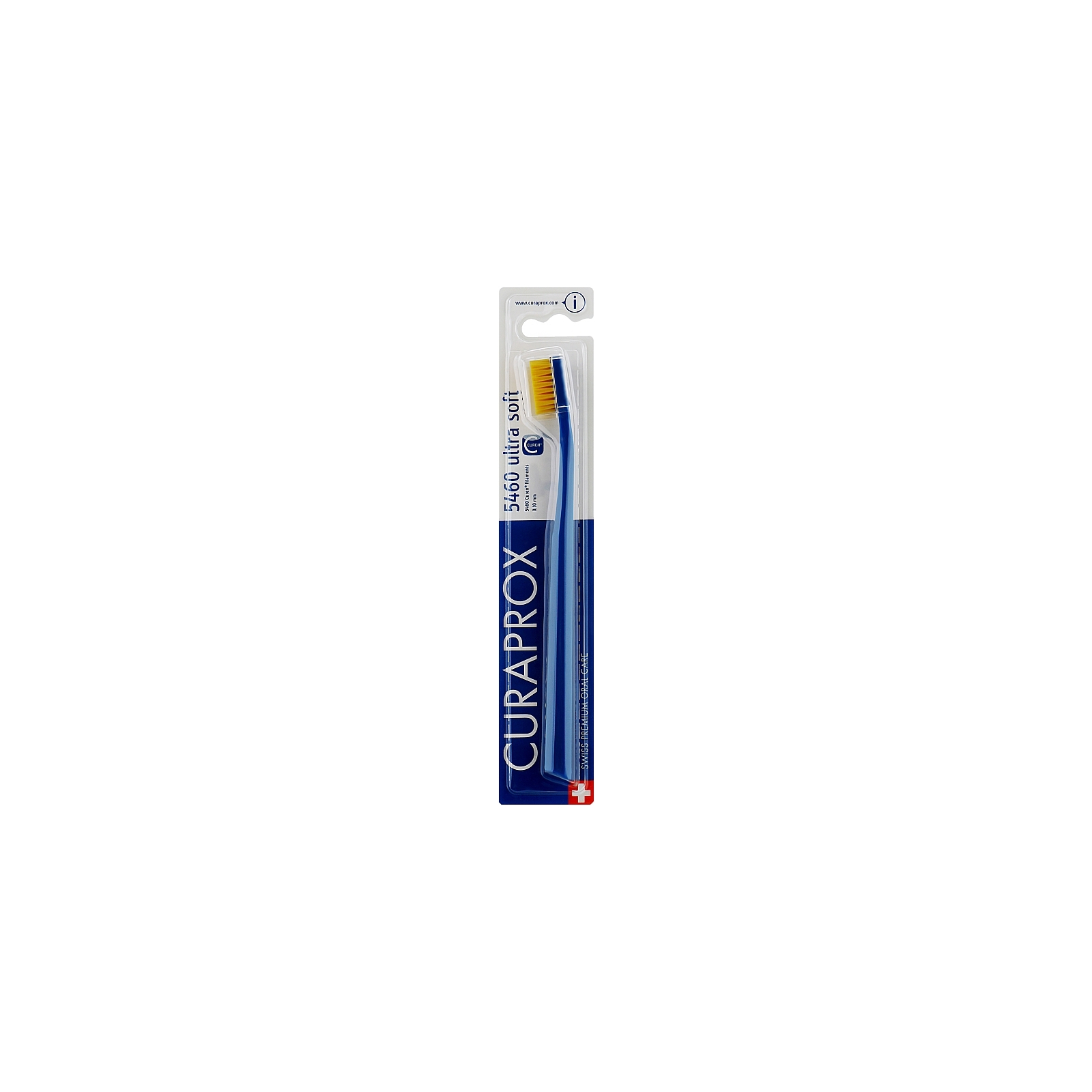 Зубная щетка Curaprox CS 5460 Ultra Soft Ультрамягкая D 0.10 мм Темно-синяя с желтой щетиной (CS 5460-24)