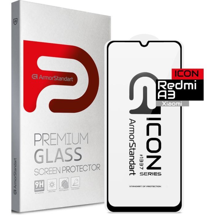 Скло захисне Armorstandart Icon Xiaomi Redmi A3 Black (ARM74452)