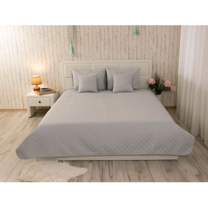 Покрывало Руно двустороннее декоративное Velour Grey ромб 150х220 см (360.55_Grey ромб) изображение 8