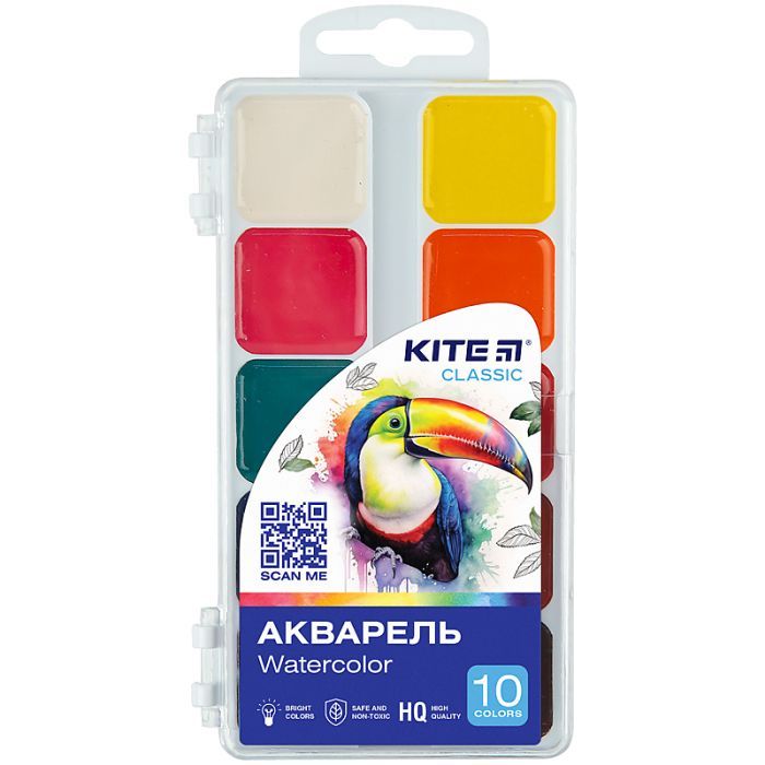 Акварельні фарби Kite Classic , 18 кольорів (K-066)