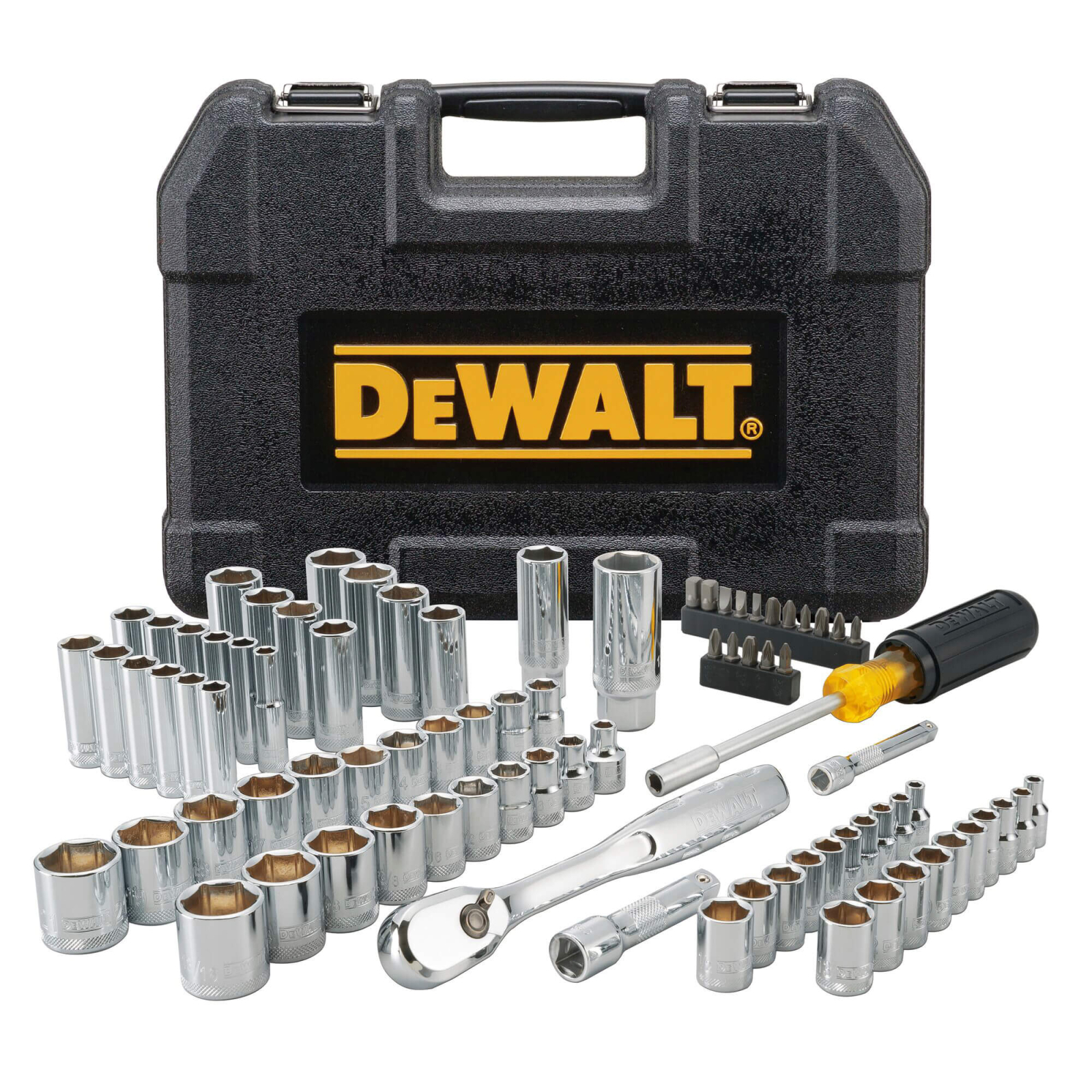 Набор инструментов DeWALT головок и бит 1/4" и 3/8", 84 шт. (DWMT81531-1)