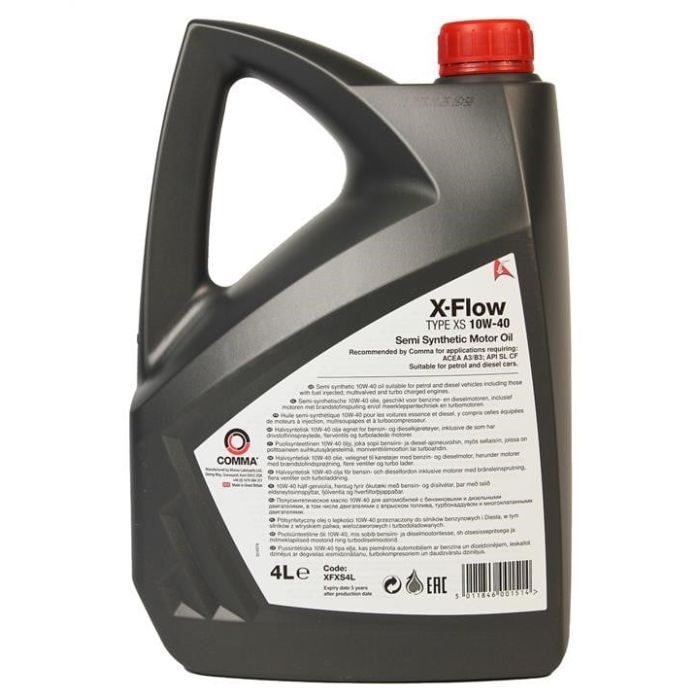 Моторное масло Comma X-FLOW TYPE XS 10W-40-4л (XFXS4L) изображение 2