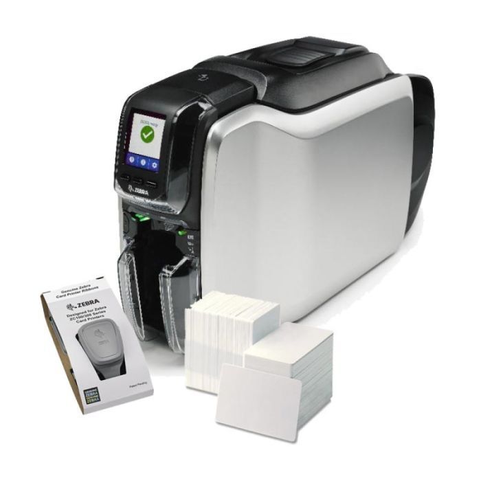 Принтер пластиковых карт Zebra ZC300, Single Sided, USB, Ethernet, CardStudio, 200 cards, YMCKO ribbon (ZC31-000CQ00EM00)