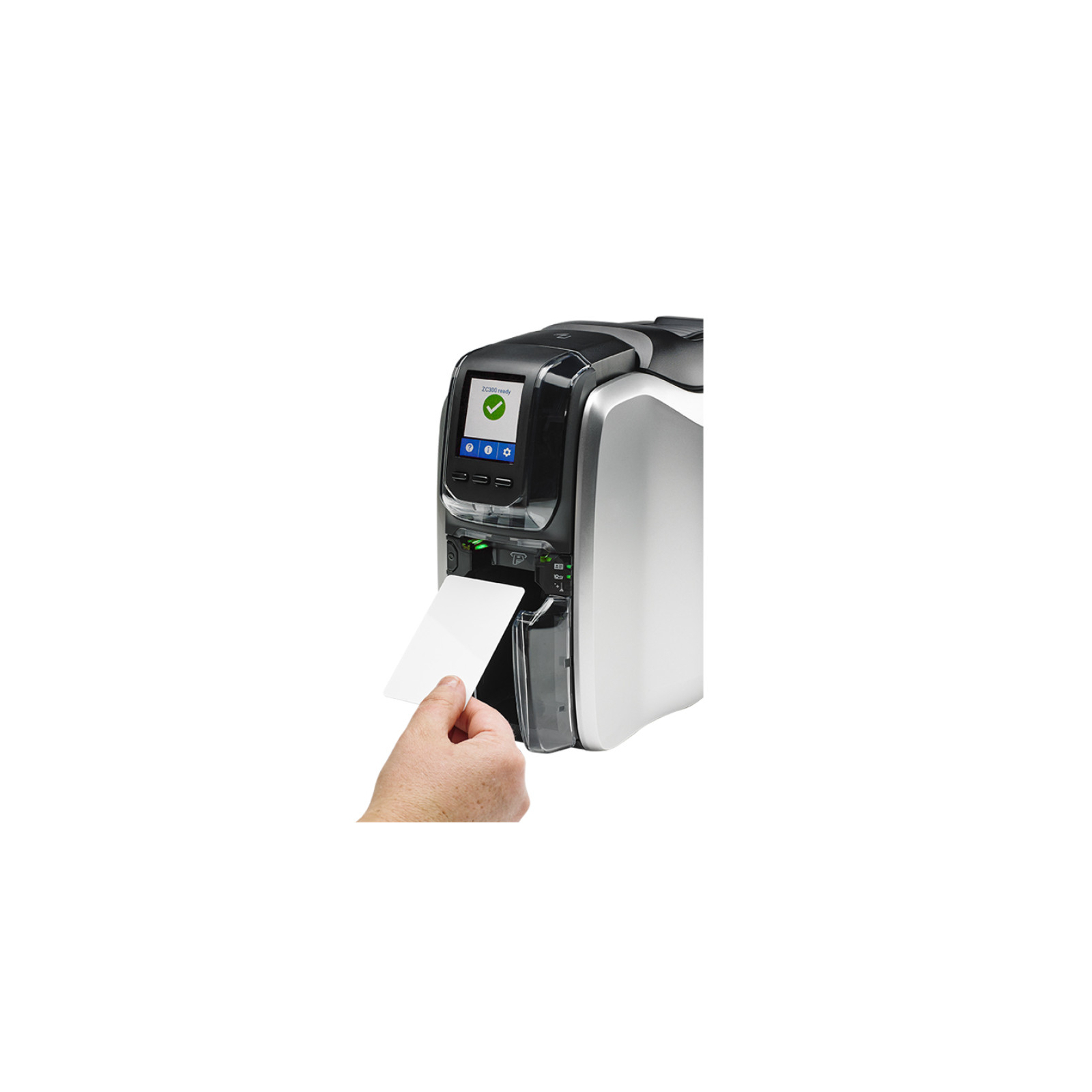 Принтер пластикових карт Zebra ZC300, Single Sided, USB, Ethernet, CardStudio, 200 cards, YMCKO ribbon (ZC31-000CQ00EM00) зображення 2
