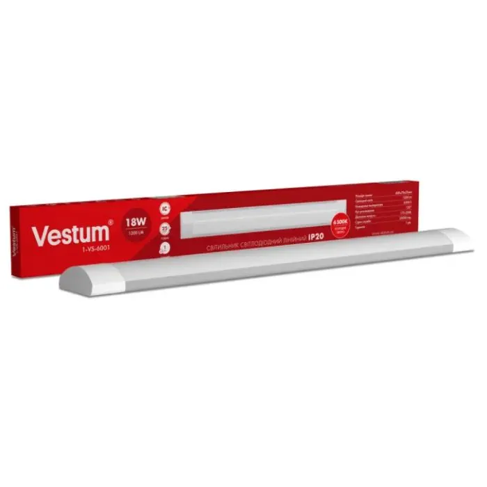 Світильник Vestum LED 1,2м 54W 6500K 220V IP20 (1-VS-6003) зображення 2