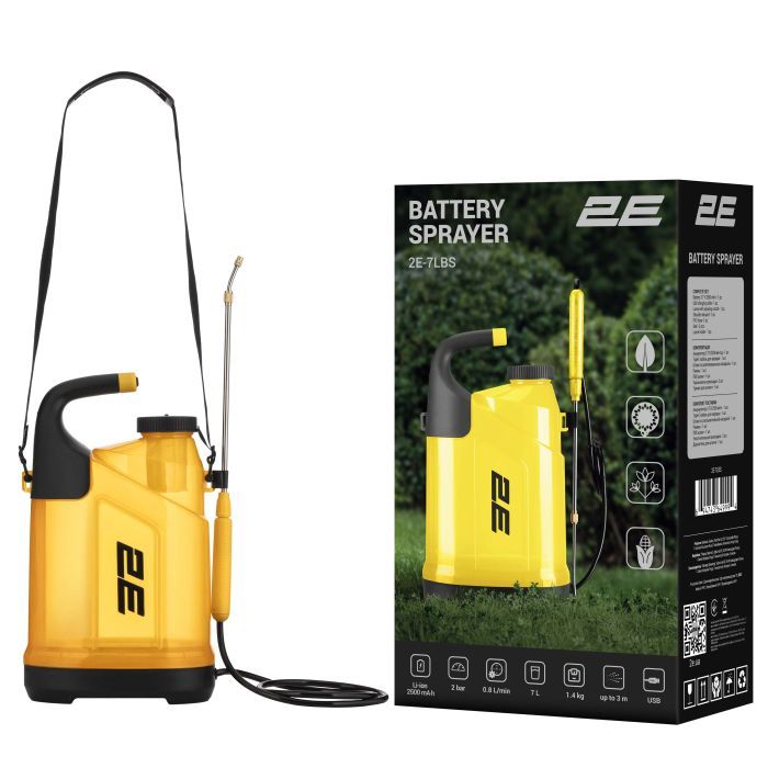 Опрыскиватель 2E AquaSpray 7LR 7л, 3.7В, 1х2500мAh, Li-ion 2бар, 0.8л/мин, 1.4кг (2E-7LBS) изображение 11