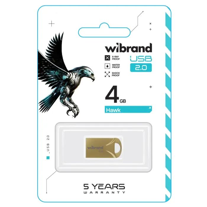 USB флеш накопичувач Wibrand 64GB Hawk Gold USB 2.0 (WI2.0/HA64M1G) зображення 2
