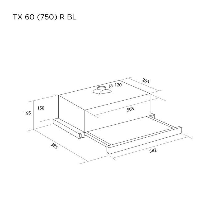 Вытяжка кухонная Pyramida TX 60 (750) R BL изображение 5